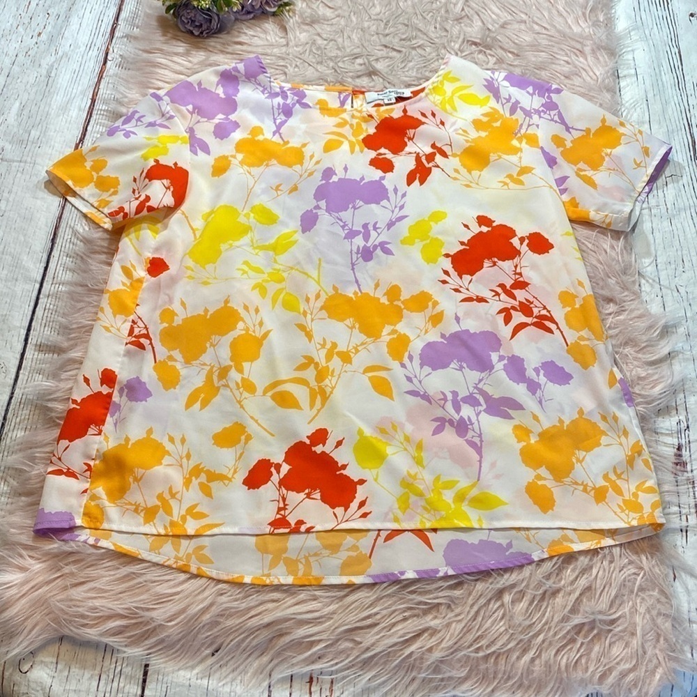 Peter Som Collective Multi Color Floral Blouse sz XS